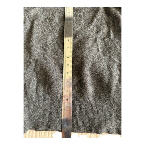 Frame Frankie Ruched Mélange Cashmere Sweater Grey Small Crew - Picture 8 of 13